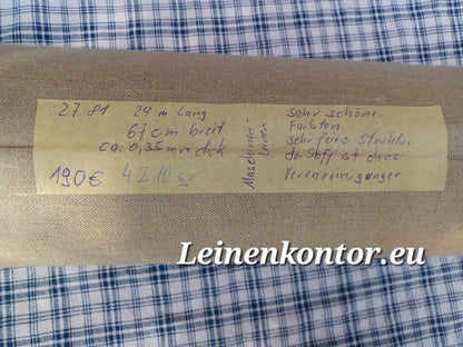 27.81 (24m x 0,67m x 0,35mm) Altes Bauernleinen Landhaus Leinenstoff Leinenballen