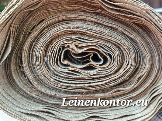 27.81 (24m x 0,67m x 0,35mm) Altes Bauernleinen Landhaus Leinenstoff Leinenballen