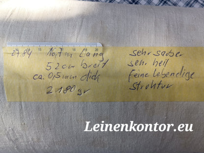 27.84 (16,7m x 0,52m x 0,5mm) Altes Bauernleinen Landhaus Leinenstoff Leinenballen