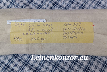 27.77 (5,5m x 0,78m x 0,5mm) Altes Bauernleinen Landhaus Leinenstoff Leinenballen