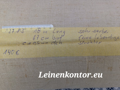 27.83 (18m x 0,67m x 0,5mm) Altes Bauernleinen Landhaus Leinenstoff Leinenballen