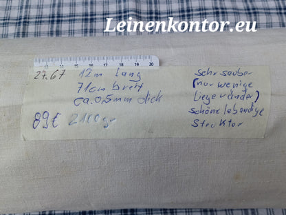 27.67 (12m x 0,71m x 0,5mm) Altes Bauernleinen Landhaus Leinenstoff Leinenballen