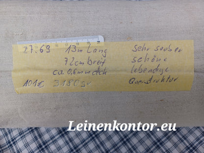 27.69 (13m x 0,72m x 0,6mm) Altes Bauernleinen Landhaus Leinenstoff Leinenballen