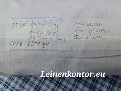 27.64 (14,3m x 0,66m x 0,5mm) Altes Bauernleinen Landhaus Leinenstoff Leinenballen