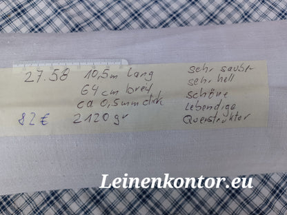 27.58 (10,5m x 0,64m x 0,5mm) Altes Bauernleinen Landhaus Leinenstoff Leinenballen