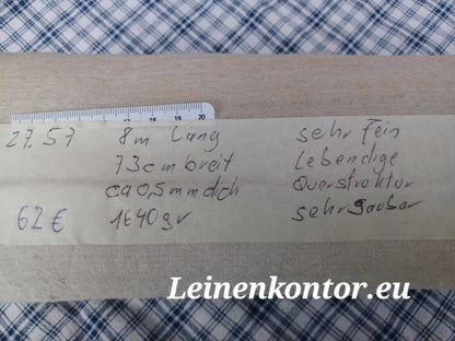 27.57 8m x 0,73m x 0,5mm) Altes Bauernleinen Landhaus Leinenstoff Leinenballen