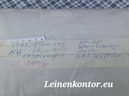 24.65 (21,6m x 0,66m x 0,45mm) Altes Bauernleinen Landhaus Leinenstoff Leinenballen