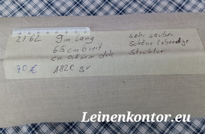 27.62 (9m x 0,65m x 0,5mm) Altes Bauernleinen Landhaus Leinenstoff Leinenballen