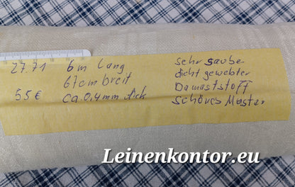 27.71 (6m x 0,67m x 0,4mm) Leinen Damast Altes Bauern Leinen Landhaus Leinenstoff Leinenballen
