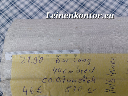 27.90 (6m x 0,44m x 0,7mm) Halbleinen Altes Bauernleinen Landhaus Leinenstoff Leinenballen