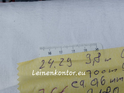 Heller Leinenballen Textur mit Millimeterskala und Etikett (Beschreibung)