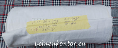 Heller Leinenballen in Vollansicht mit Etikett (Beschreibung)