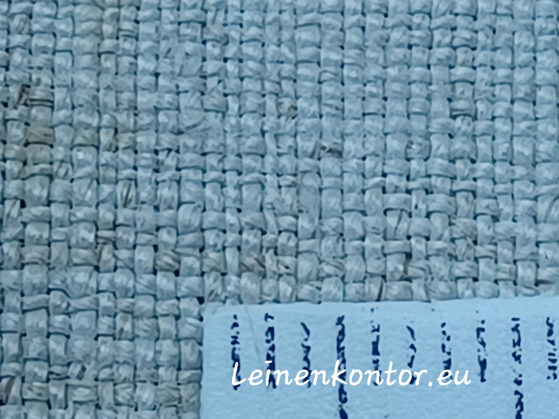 Leinenballen Vergrößerung Textur mit Millimetermaß