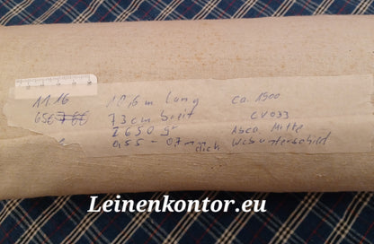 Leinenballen mit Etikett (Beschreibung)