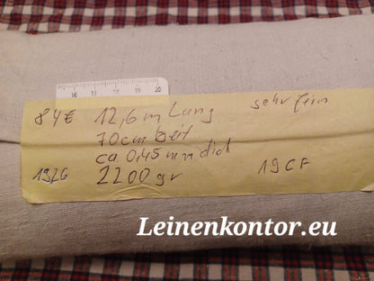 Leinenballen mit Etikett (Beschreibung)