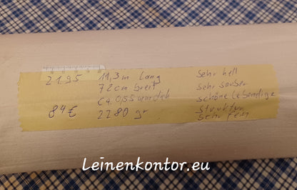 Leinenballen mit Etikett (Beschreibung)