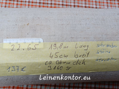 Leinenballen mit Etikett (Beschreibung)