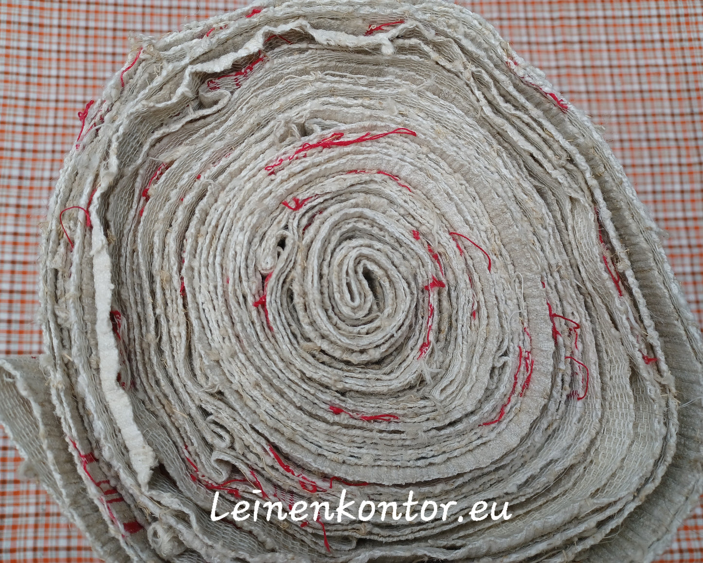 Leinenballen Ansicht gerollte Außenseite