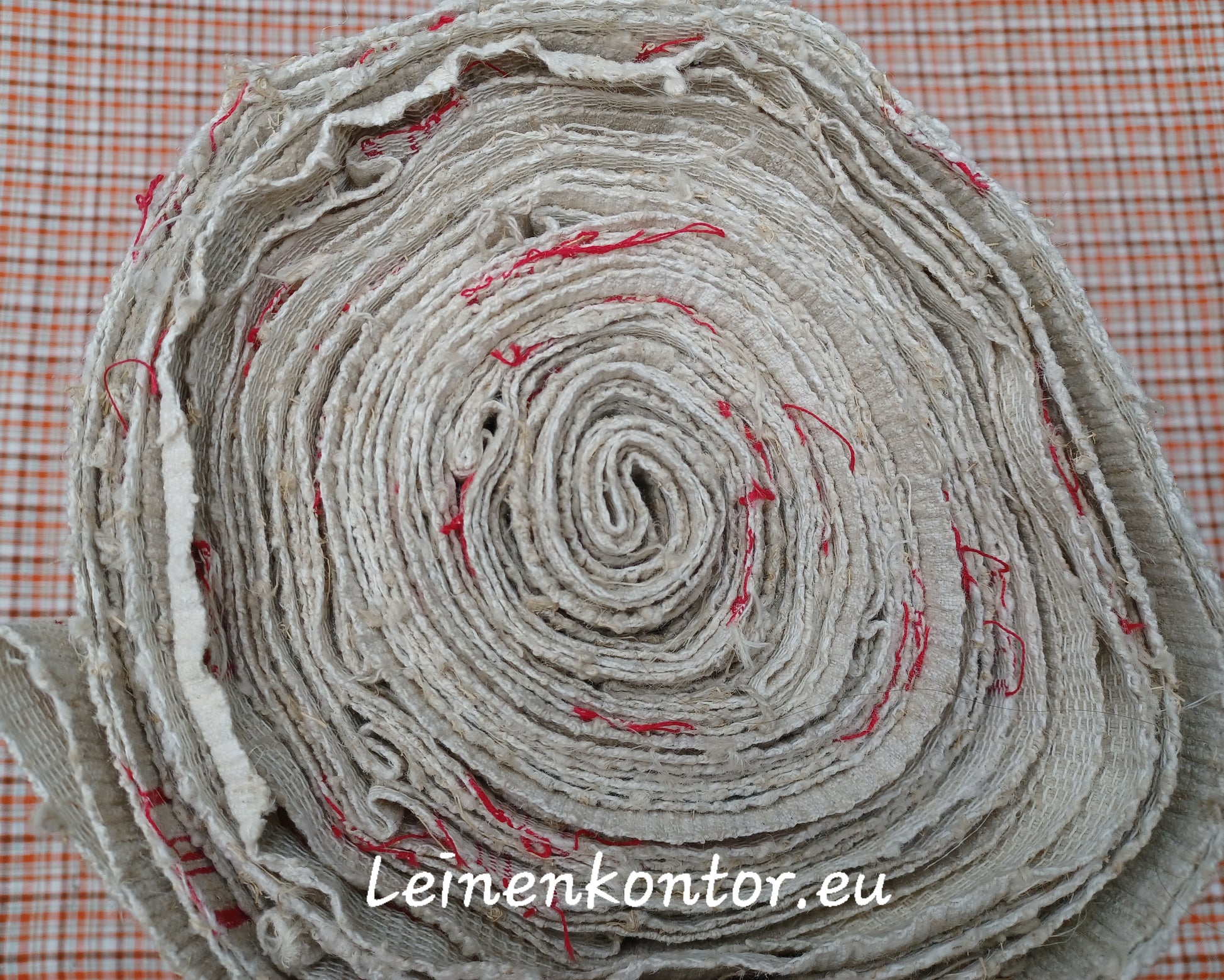 Leinenballen Ansicht gerollte Außenseite