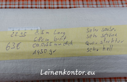 Leinenballen mit Etikett (Beschreibung)