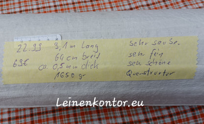Leinenballen mit Etikett (Beschreibung)