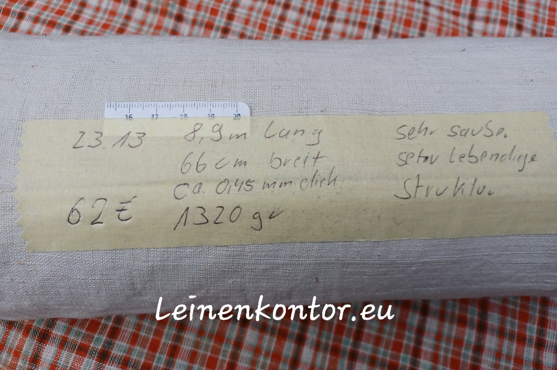 Leinenballen mit Etikett