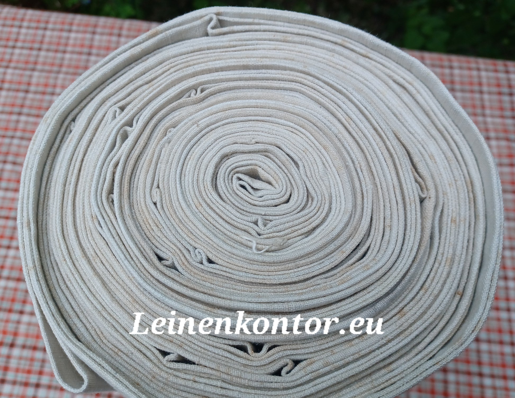Leinenballen Ansicht gerollte Außenseite