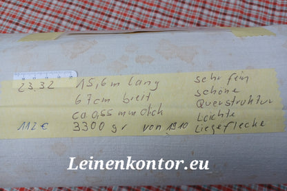 Leinenballen mit Etikett (Beschreibung)