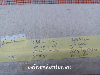 Leinenballen mit Etikett (Beschreibung)