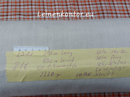 Leinenballen mit Etikett (Beschreibung)
