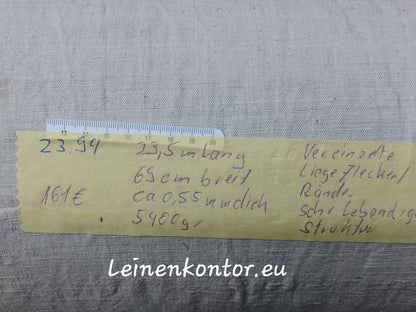 Leinenballen mit Etikett (Beschreibung)