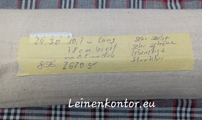 Leinenballen mit Etikett (Beschreibung)