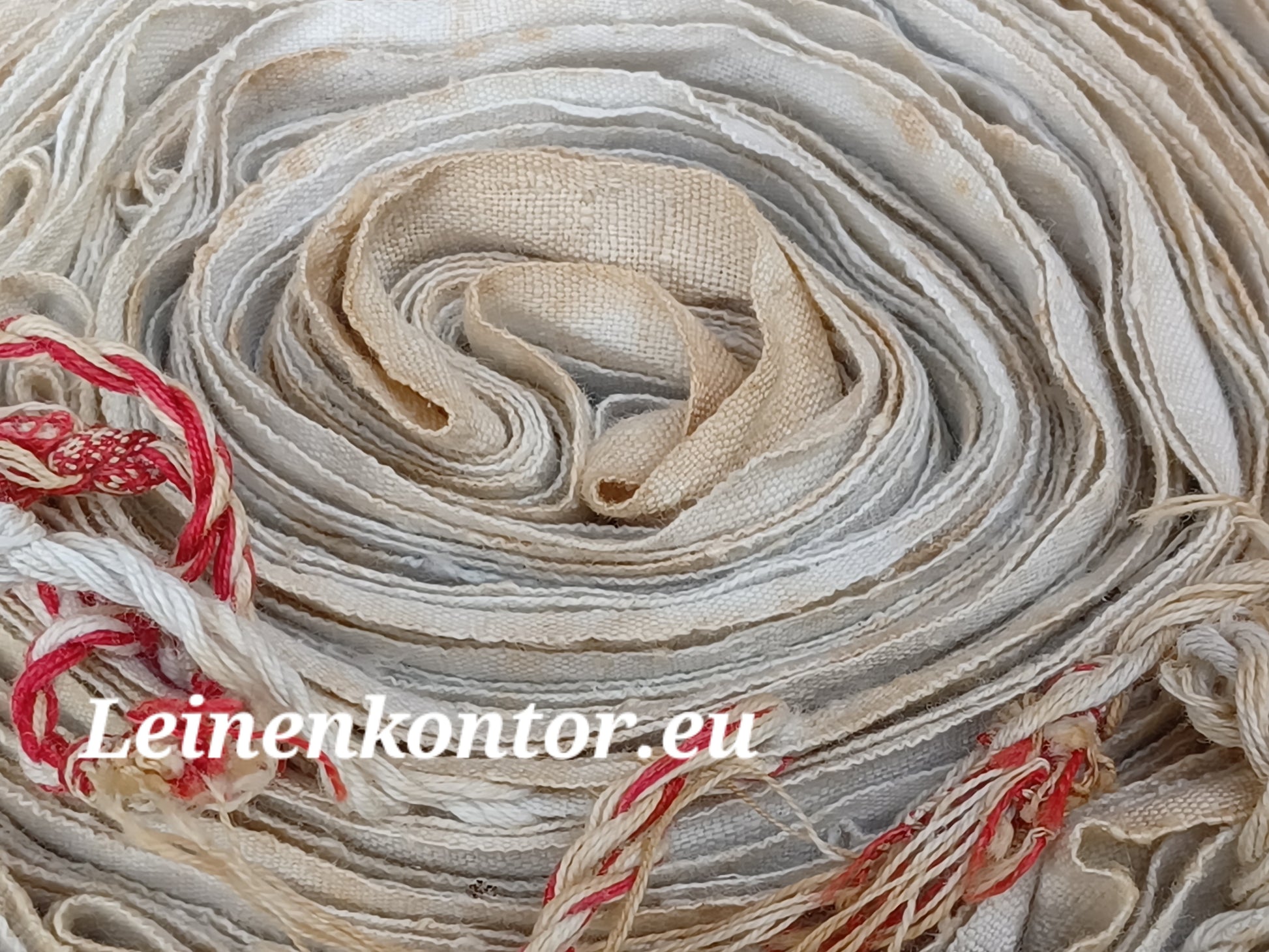 Leinenballen Ansicht gerollte Außenseite