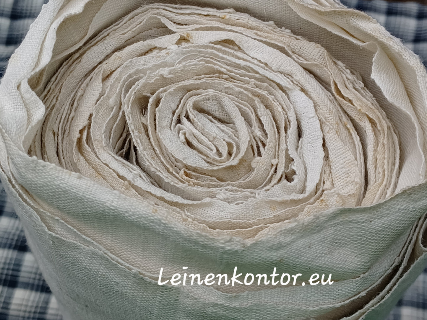 Leinenballen Ansicht gerollte Außenseite.
