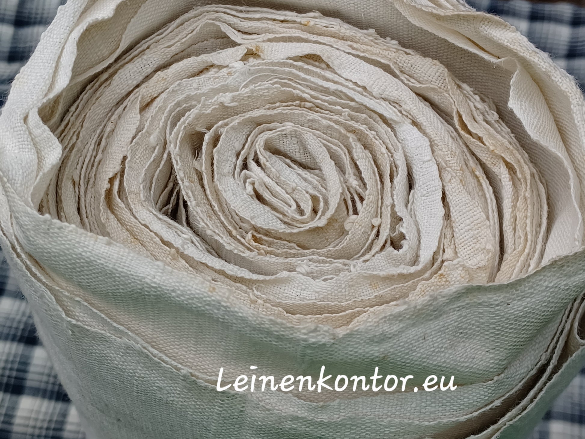 Leinenballen Ansicht gerollte Außenseite.
