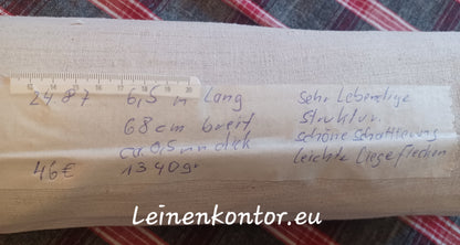 Leinenballen mit Etikett (Beschreibung)
