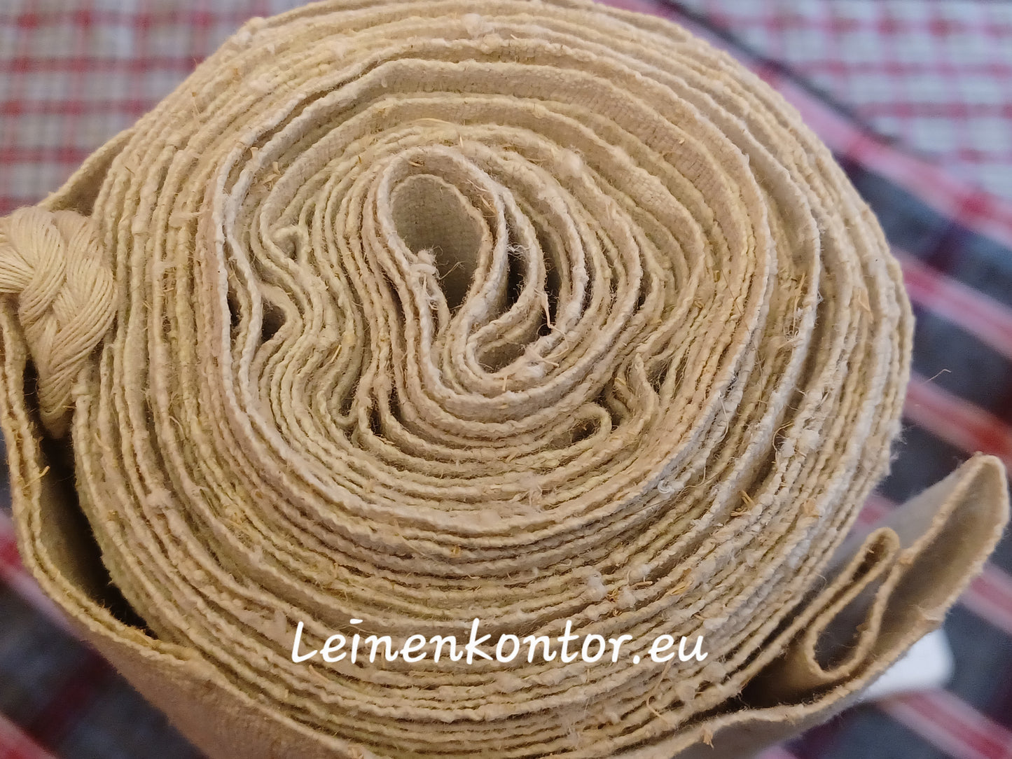 Leinenballen Ansicht gerollte Außenseite