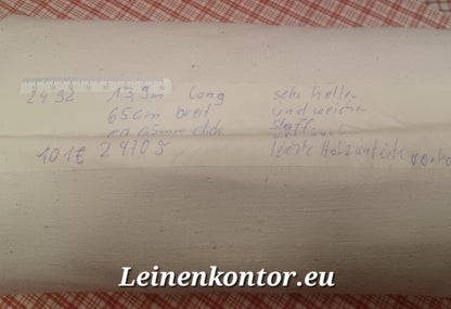 Leinenballen mit Etikett (Beschreibung)