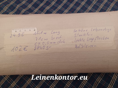 Leinenballen mit Etikett (Beschreibung)