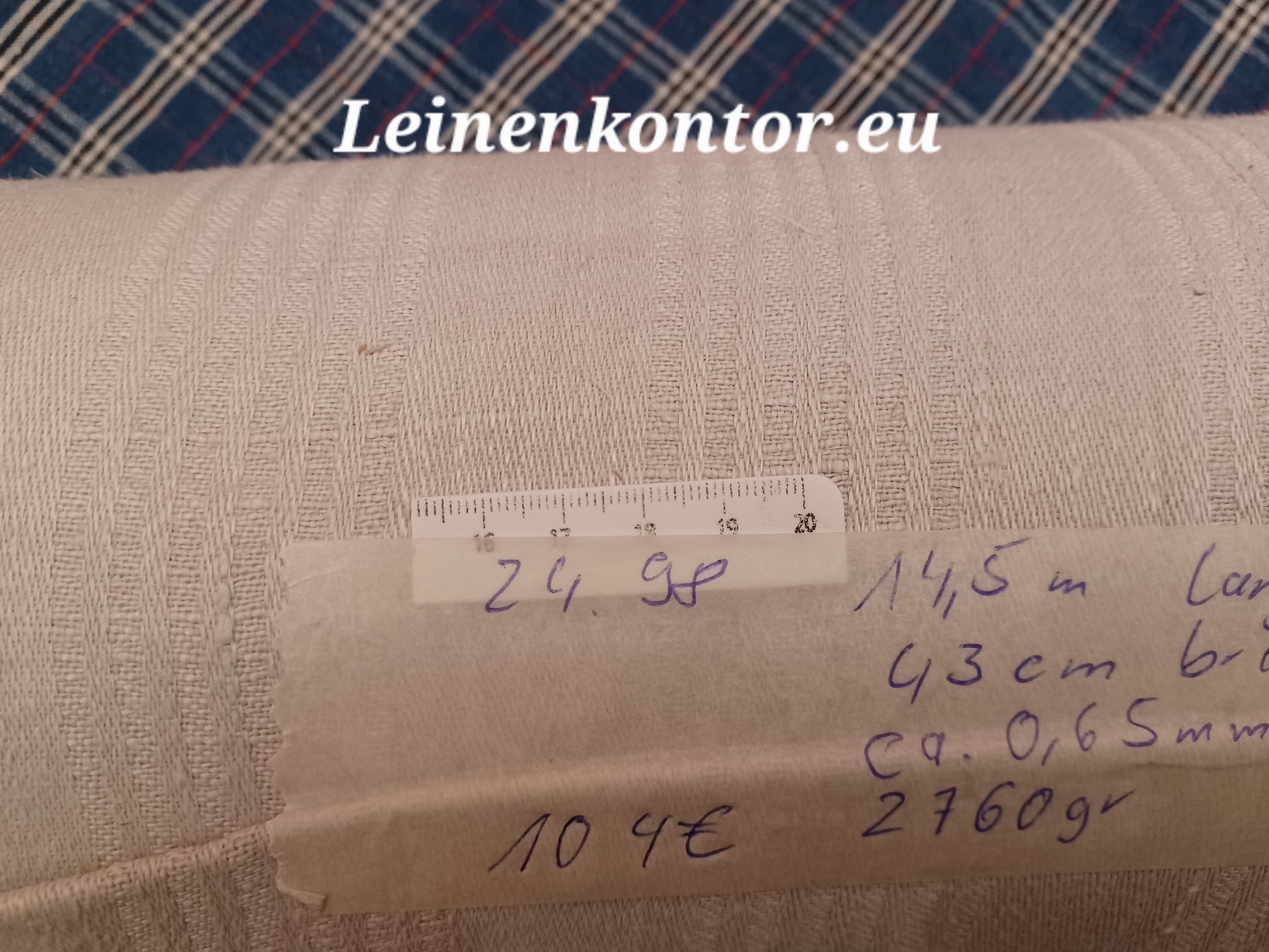 Halbleinenballen mit Millimeterskala