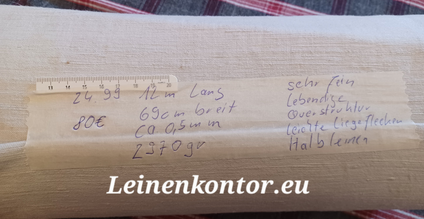 Leinenballen Halbleinen mit Etikett (Beschreibung)