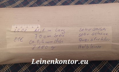 Leinenballen mit Etikett (Beschreibung)