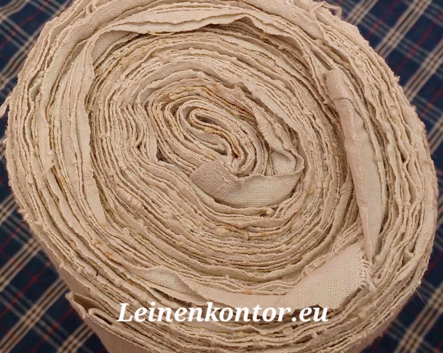 Leinenballen Ansicht gerollte Außenseite