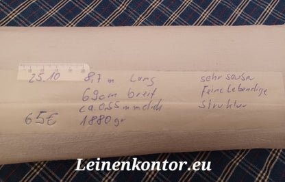 Leinenballen mit Etikett (Beschreibung)