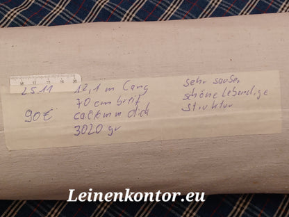 Leinenballen mit Etikett (Beschreibung)