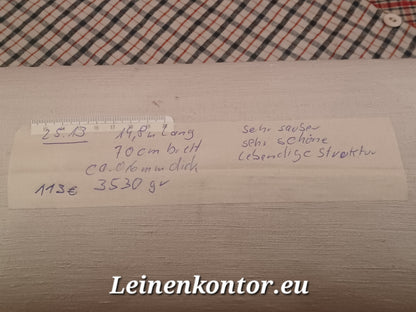 Leinenballen mit Etikett (Beschreibung)