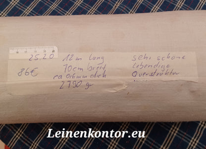 Leinenballen mit Etikett (Beschreibung)