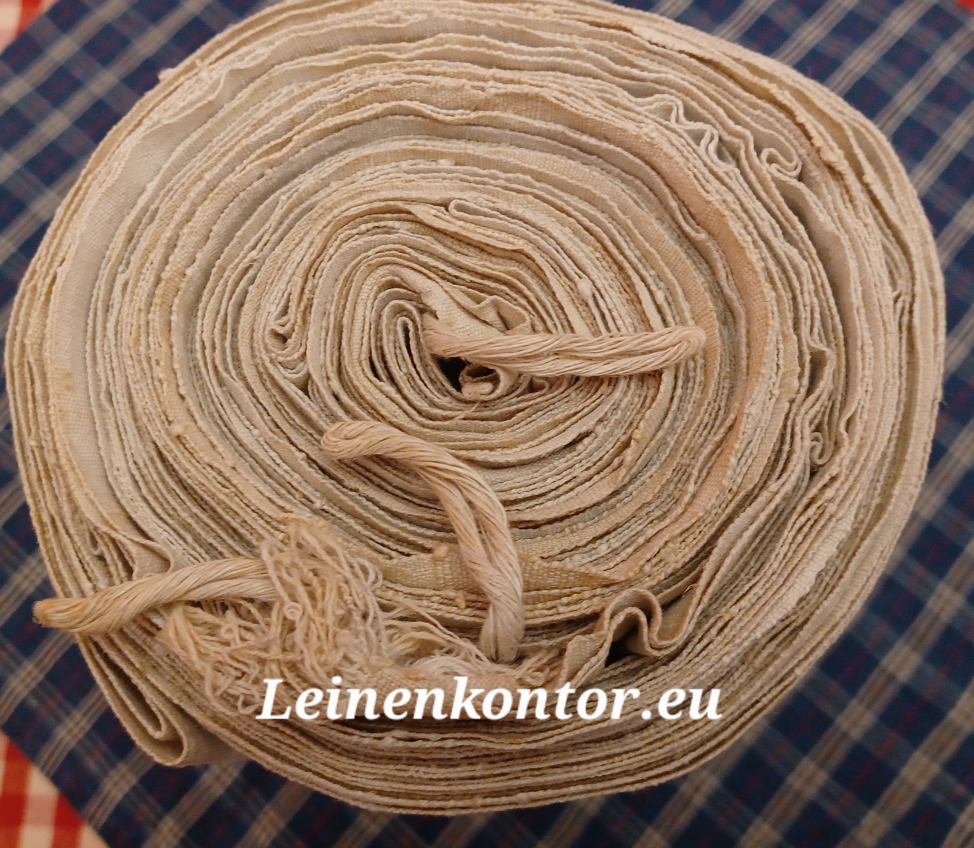 Leinenballen Ansicht gerollte Außenseite