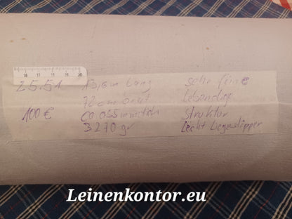 Leinenballen mit Etikett (Beschreibung)