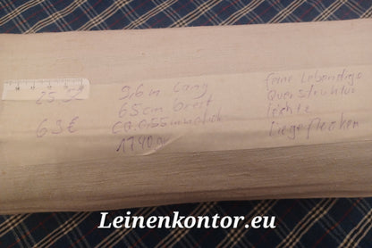 Leinenballen mit Etikett (Beschreibung)